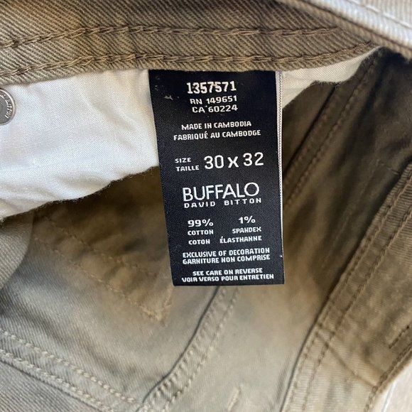 Buffalo David Bitton Simon-X Jeans Mens 30x32 Slim Straight Stretch Tan Brown - Picture 7 of 7